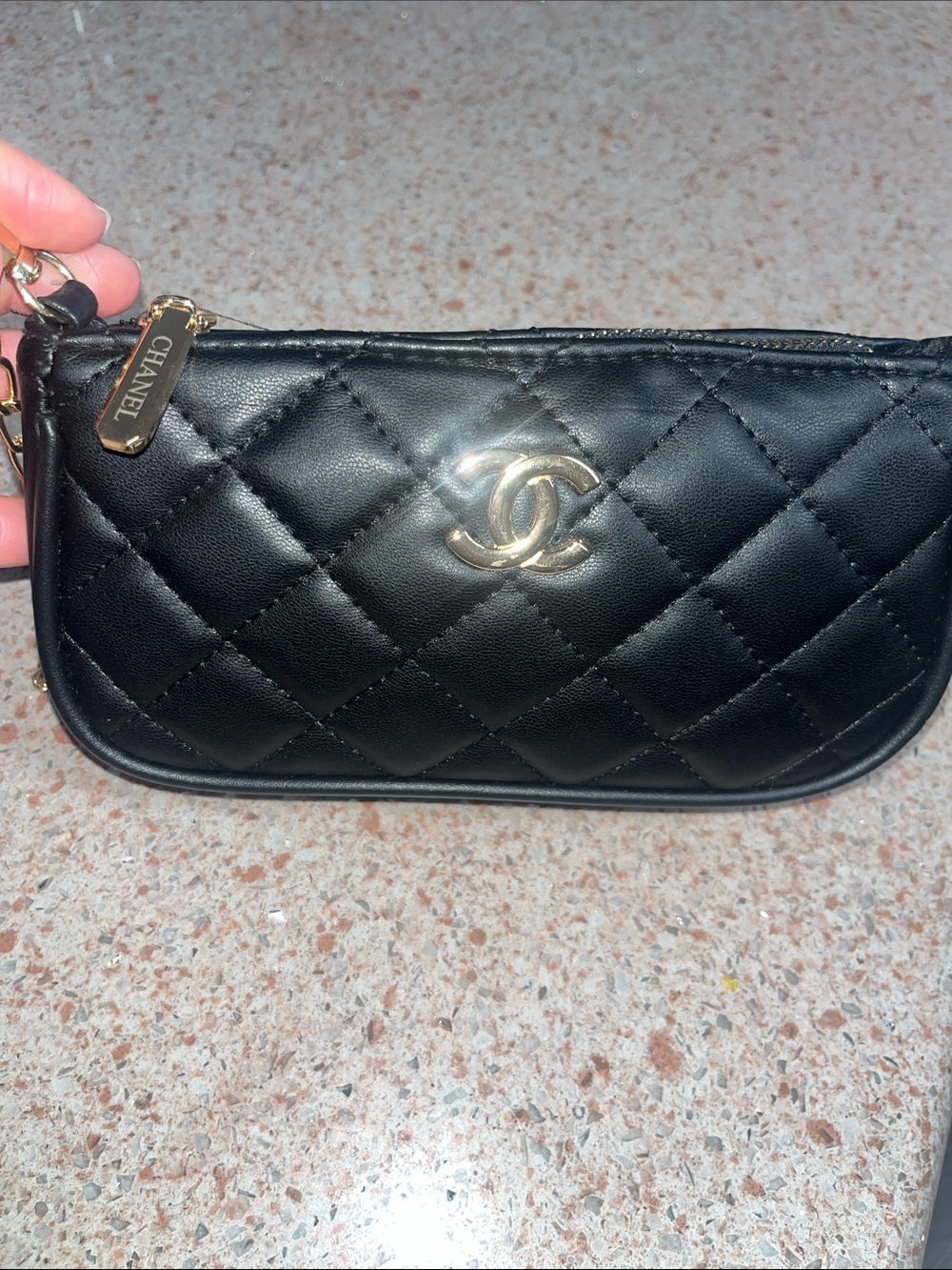 Black Quilted Crossbody with Coin Pouch - Picture 4 of 7